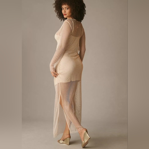 NWT Mesh Sequin Holographic Maxi dress by Sunday in Brooklyn from Anthropologie - Picture 6 of 8